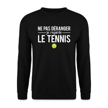 Ne pas déranger je regarde le tennis sport humour - Sweat-shirt Unisexe - noir - Devant - Alina (178cm) & Michal (187cm)