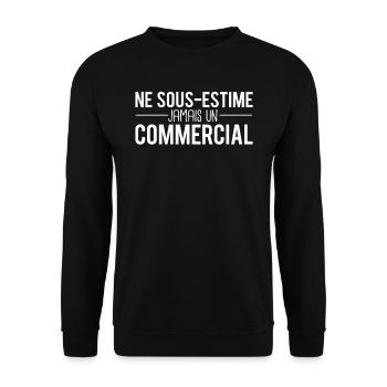 Ne sous estime jamais un commercial métier humour - Sweat-shirt Unisexe - noir - Devant - Alina (178cm) & Michal (187cm)