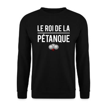 Le roi de la pétanque bouliste humour - Sweat-shirt Unisexe - noir - Devant - Alina (178cm) & Michal (187cm)