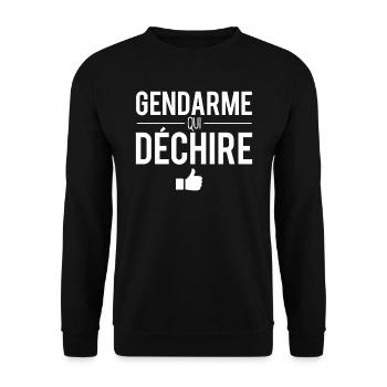 Gendarme qui déchire meilleur gendarme police - Sweat-shirt Unisexe - noir - Devant - Alina (178cm) & Michal (187cm)