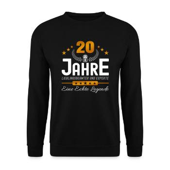 Beamter 20 Jahre Jubiläum - Unisex Pullover - Schwarz - Vorne - Alina (178cm) & Michal (187cm)