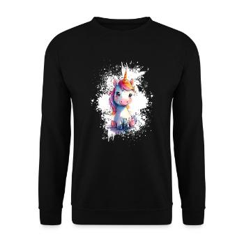 Bébé licorne - Sweat-shirt Unisexe - noir - Devant - Alina (178cm) & Michal (187cm)