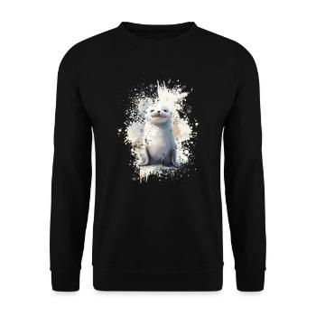 Phoque - Sweat-shirt Unisexe - noir - Devant - Alina (178cm) & Michal (187cm)