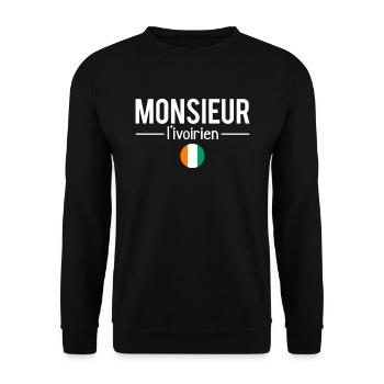 Monsieur l'ivoirien côte d'ivoire afrique - Sweat-shirt Unisexe - noir - Devant - Alina (178cm) & Michal (187cm)