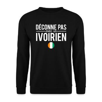 Déconne pas avec un ivoirien côte d'ivoire humour - Sweat-shirt Unisexe - noir - Devant - Alina (178cm) & Michal (187cm)