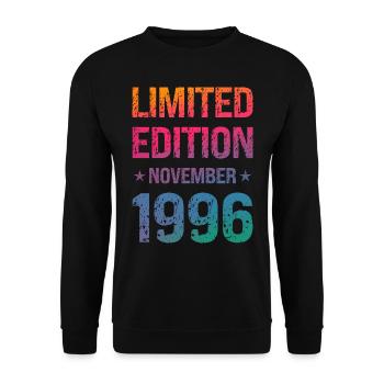 Fête d'anniversaire en édition limitée Vintage 1996 - Sweat-shirt Unisexe - noir - Devant - Alina (178cm) & Michal (187cm)