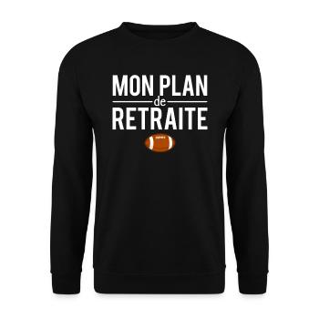 Mon plan de retraite supporter rugby humour - Sweat-shirt Unisexe - noir - Devant - Alina (178cm) & Michal (187cm)