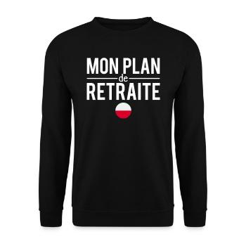Mon plan de retraite pologne polonais humour - Sweat-shirt Unisexe - noir - Devant - Alina (178cm) & Michal (187cm)