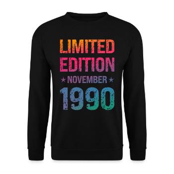 Limited Edition Birthday Party Vintage 1990's - Unisex Sweatshirt - black - Front - Alina (178cm) & Michal (187cm)