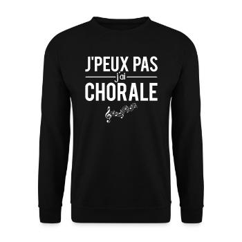 J'peux pas j'ai chorale musique chant solfège - Sweat-shirt Unisexe - noir - Devant - Alina (178cm) & Michal (187cm)