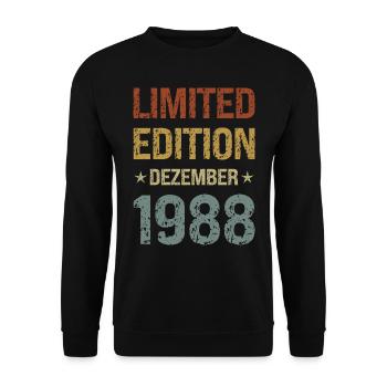 Limited Edition Birthday Party Vintage 1988 - Unisex Sweatshirt - black - Front - Alina (178cm) & Michal (187cm)