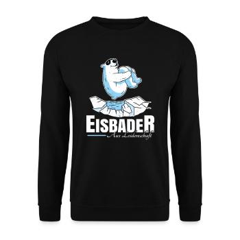 Eisbader aus Leidenschaft - Unisex Pullover - Schwarz - Vorne - Alina (178cm) & Michal (187cm)