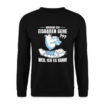 Eisbaden - Unisex Pullover - Schwarz - Vorne - Alina (178cm) & Michal (187cm)