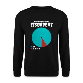 Am Wochenende Eisbaden - Unisex Pullover - Schwarz - Vorne - Alina (178cm) & Michal (187cm)