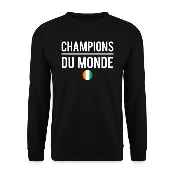 Champions du monde côte d'ivoire foot humour - Sweat-shirt Unisexe - noir - Devant - Alina (178cm) & Michal (187cm)