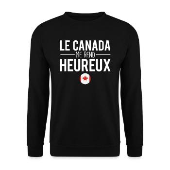 Le Canada me rend heureux canadien humour - Sweat-shirt Unisexe - noir - Devant - Alina (178cm) & Michal (187cm)