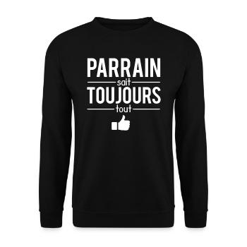 Parrain sait toujours tout meilleur parrain - Sweat-shirt Unisexe - noir - Devant - Alina (178cm) & Michal (187cm)