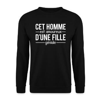 Cet homme est amoureux d'une fille géniale couple - Sweat-shirt Unisexe - noir - Devant - Alina (178cm) & Michal (187cm)