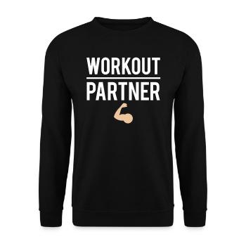 Workout partner musculation salle de sport coach - Sweat-shirt Unisexe - noir - Devant - Alina (178cm) & Michal (187cm)