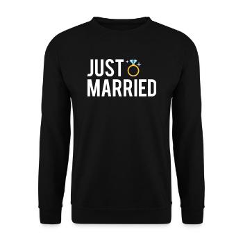 Just married jeune mariés mariage humour - Sweat-shirt Unisexe - noir - Devant - Alina (178cm) & Michal (187cm)