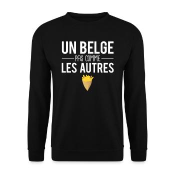 Un belge pas comme les autres belgique humour - Sweat-shirt Unisexe - noir - Devant - Alina (178cm) & Michal (187cm)