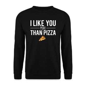 I like you more than pizza pizza lover - Sweat-shirt Unisexe - noir - Devant - Alina (178cm) & Michal (187cm)