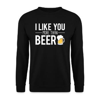 Je t'aime plus que la bière pression apéro humour - Sweat-shirt Unisexe - noir - Devant - Alina (178cm) & Michal (187cm)