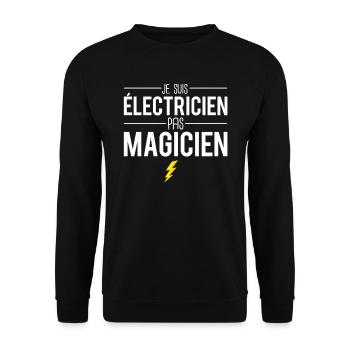 Je suis électricien pas magicien électricité - Sweat-shirt Unisexe - noir - Devant - Alina (178cm) & Michal (187cm)