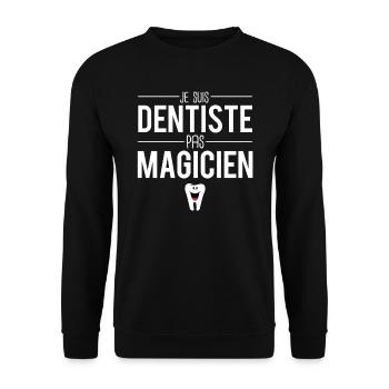 Je suis dentiste pas magicien métier profession - Sweat-shirt Unisexe - noir - Devant - Alina (178cm) & Michal (187cm)