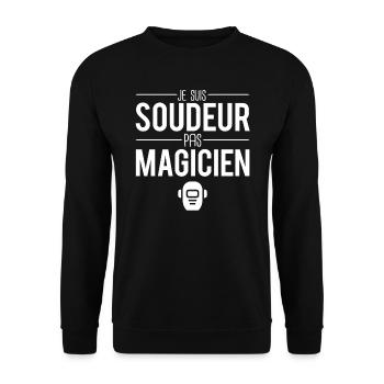 Je suis soudeur pas magicien soudure souder - Sweat-shirt Unisexe - noir - Devant - Alina (178cm) & Michal (187cm)