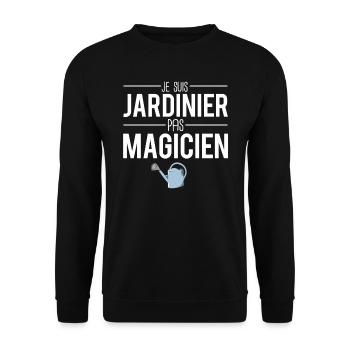 Je suis jardinier pas magicien jardinage jardin - Sweat-shirt Unisexe - noir - Devant - Alina (178cm) & Michal (187cm)