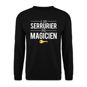 Je suis serrurier pas magicien métier profession - Sweat-shirt Unisexe - noir - Devant - Alina (178cm) & Michal (187cm)