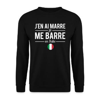 J'en ai marre je me barre en italie italien humour - Sweat-shirt Unisexe - noir - Devant - Alina (178cm) & Michal (187cm)
