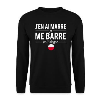J'en ai marre je me barre en pologne polonais - Sweat-shirt Unisexe - noir - Devant - Alina (178cm) & Michal (187cm)