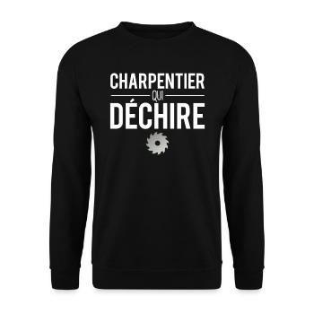 Charpentier qui déchire métier profession humour - Sweat-shirt Unisexe - noir - Devant - Alina (178cm) & Michal (187cm)