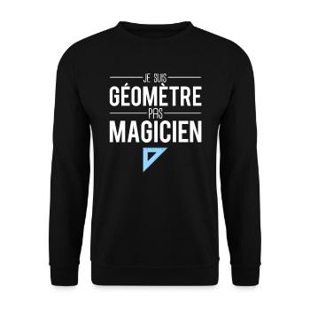 Je suis géomètre pas magicien métier profession - Sweat-shirt Unisexe - noir - Devant - Alina (178cm) & Michal (187cm)