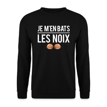 Je m'en bats les noix je m'en fous rien à foutre - Sweat-shirt Unisexe - noir - Devant - Alina (178cm) & Michal (187cm)
