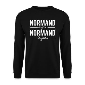 Normand un jour normand toujours normandie humour - Sweat-shirt Unisexe - noir - Devant - Alina (178cm) & Michal (187cm)