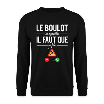Le boulot m'appelle il faut que je file humour - Sweat-shirt Unisexe - noir - Devant - Alina (178cm) & Michal (187cm)
