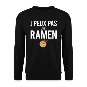 J'peux pas j'ai ramen nourriture japonaise - Sweat-shirt Unisexe - noir - Devant - Alina (178cm) & Michal (187cm)