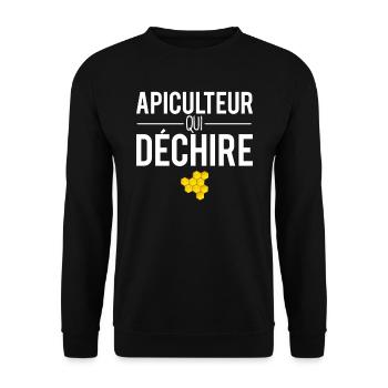 Apiculteur qui déchire abeilles ruches miel - Sweat-shirt Unisexe - noir - Devant - Alina (178cm) & Michal (187cm)