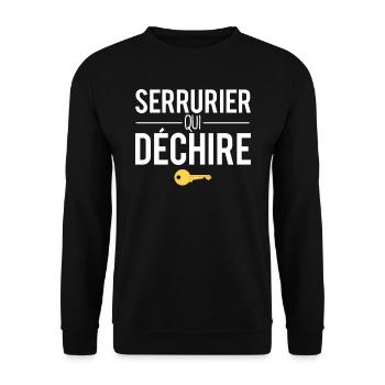 Serrurier qui déchire blague métier humour - Sweat-shirt Unisexe - noir - Devant - Alina (178cm) & Michal (187cm)
