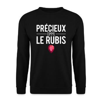 Précieux comme le rubis homme parfait - Sweat-shirt Unisexe - noir - Devant - Alina (178cm) & Michal (187cm)