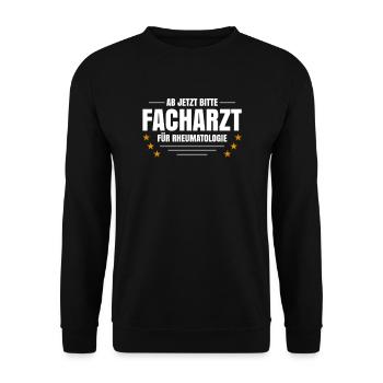 Ab Jetzt Bitte Facharzt Für Rheumatologie - Unisex Pullover - Schwarz - Vorne - Alina (178cm) & Michal (187cm)