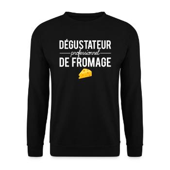 Dégustateur professionnel de fromage humour - Sweat-shirt Unisexe - noir - Devant - Alina (178cm) & Michal (187cm)