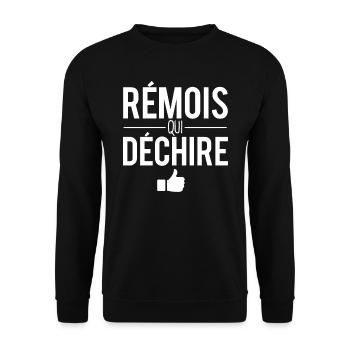 Rémois qui déchire habitant reims ville france - Sweat-shirt Unisexe - noir - Devant - Alina (178cm) & Michal (187cm)