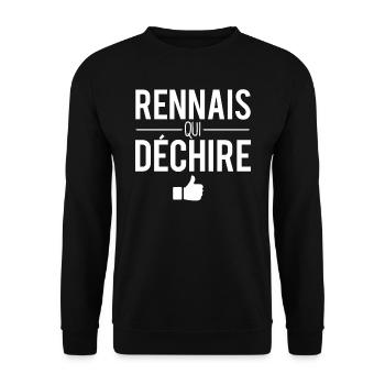 Rennais qui déchire habitant rennes ville france - Sweat-shirt Unisexe - noir - Devant - Alina (178cm) & Michal (187cm)