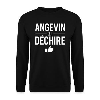 Angevin qui déchire habitant angers ville france - Sweat-shirt Unisexe - noir - Devant - Alina (178cm) & Michal (187cm)