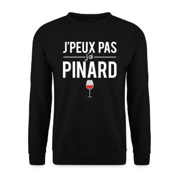 J'peux pas j'ai pinard vin vigne vigneron humour - Sweat-shirt Unisexe - noir - Devant - Alina (178cm) & Michal (187cm)