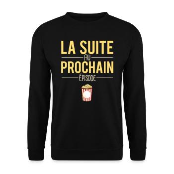 La suite au prochain épisode cinéma film popcorn - Sweat-shirt Unisexe - noir - Devant - Alina (178cm) & Michal (187cm)
